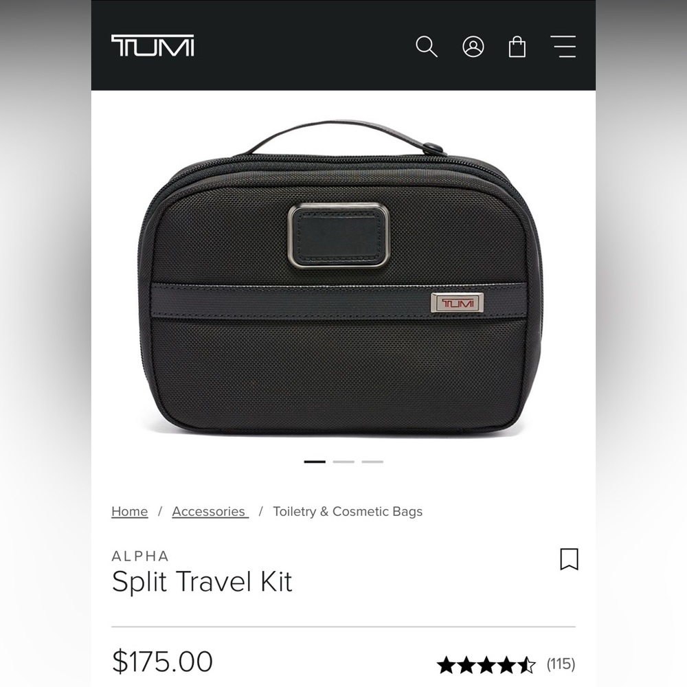 Like New TUMI ALPHA Split Travel Kit